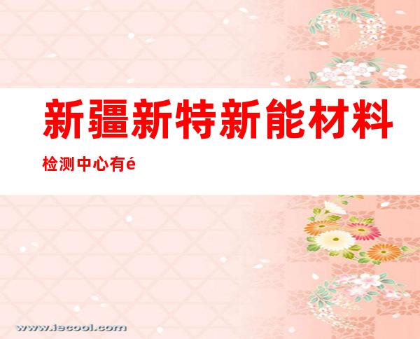 新疆新特新能材料检测中心有限公司